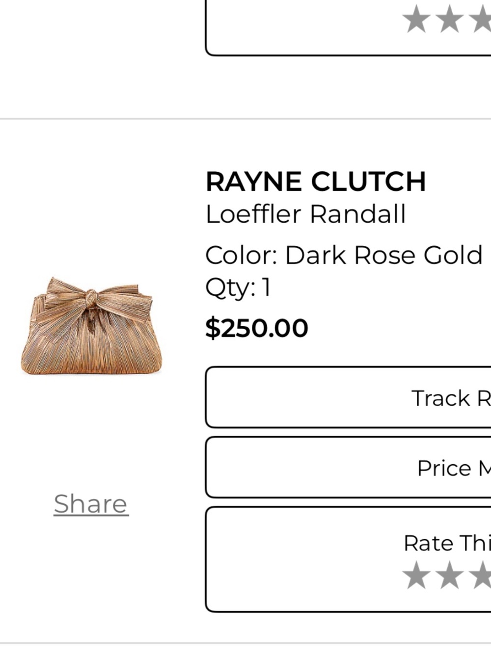 Loeffler Randall Metallic Rose Gold Bow Clutch